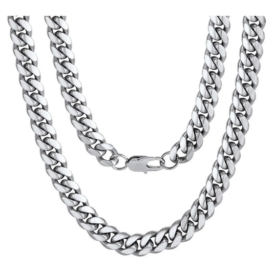 Men'S Stainless Steel Cuban Link Chain Necklace 10MM 18Inch Hip Hop Jewelry